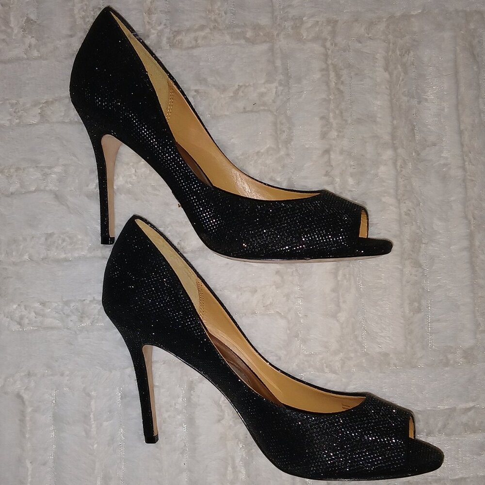 Badgley Mischka Black Dress Heels with Open Toe